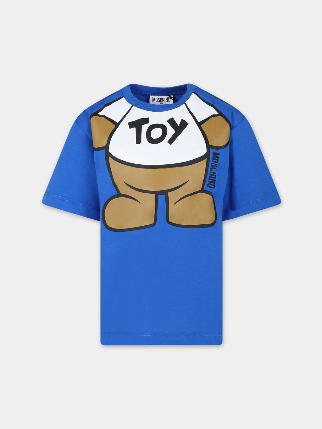 Blue t-shirt for boy with Teddy Bear and logo